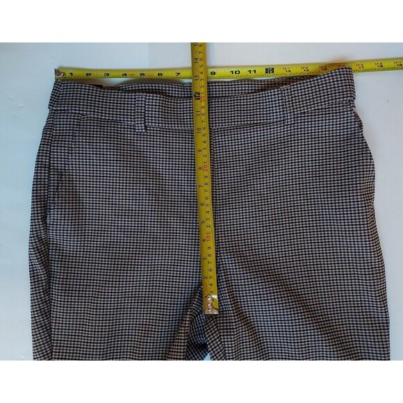 NWT Ladies Rafaella Black/Tan Micro Plaid Straight Hi Rise Dress Pants Size 12 - Picture 6 of 8
